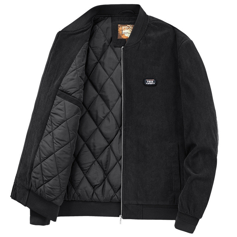 Herren Cord-Blouson mit gesteppter Thermo-Fütterung und Rippbündchen EB