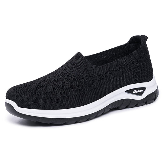 Damen nan gestrickter Slip-On Komfortwalker mit Memory-Fußbett, elastischem Sockeneinstieg und rutschfester Profilsohle EB