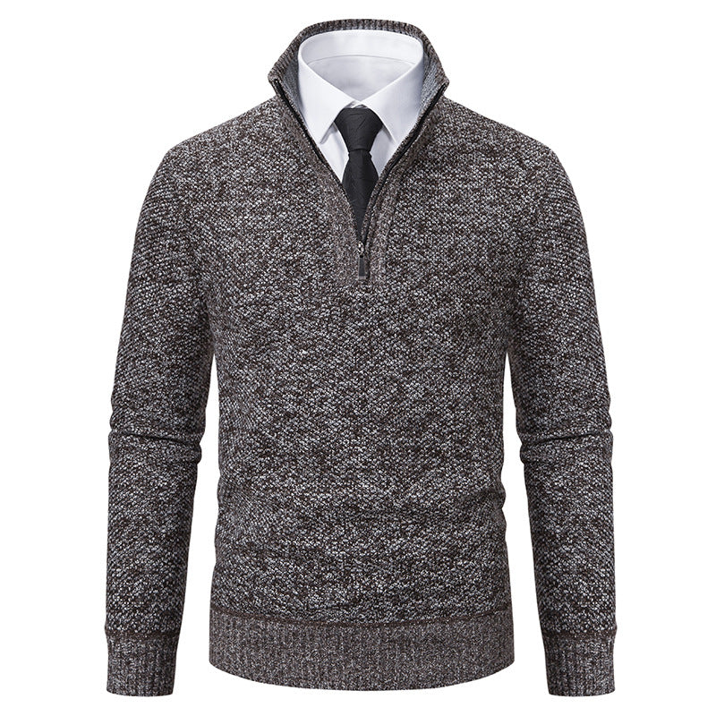 Herren Pullover mit modernem Reißverschluss und strukturierter Oberfläche EB