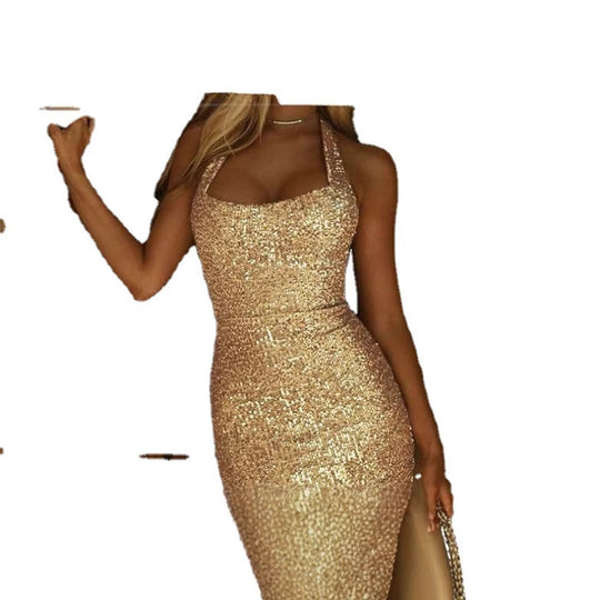 Damen Glitzerndes Abendkleid mit Paillettenbesatz und figurbetontem Schnitt EB