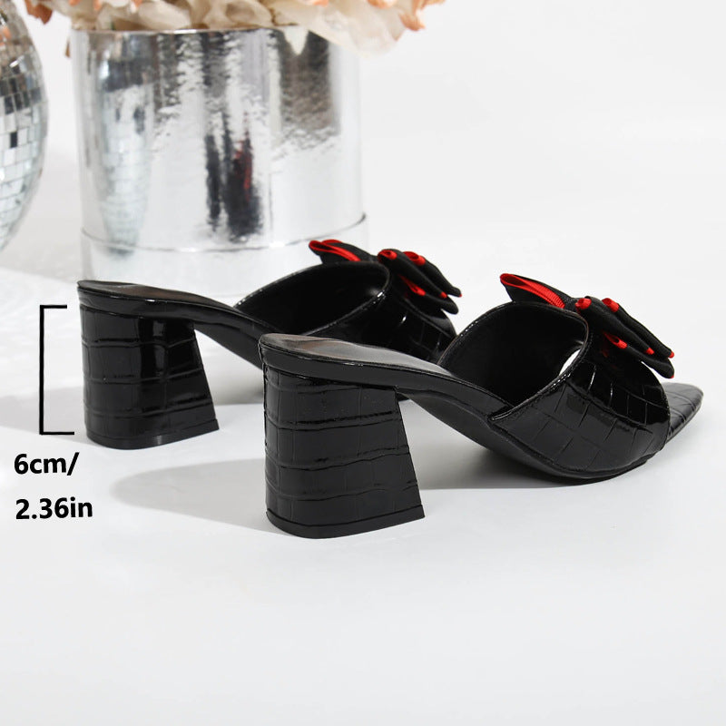 Damen Elegante Slingback-Sandalen mit verspieltem Schleifen-Detail EB