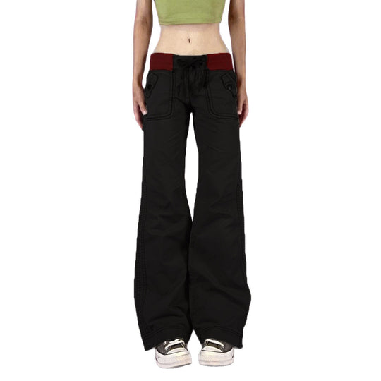 Damen Flared Pants mit modischem Taillengürtel EB