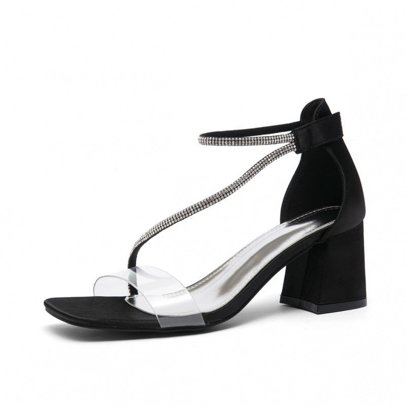 Damen Sandalen mit eleganter Glitzerverzierung EB
