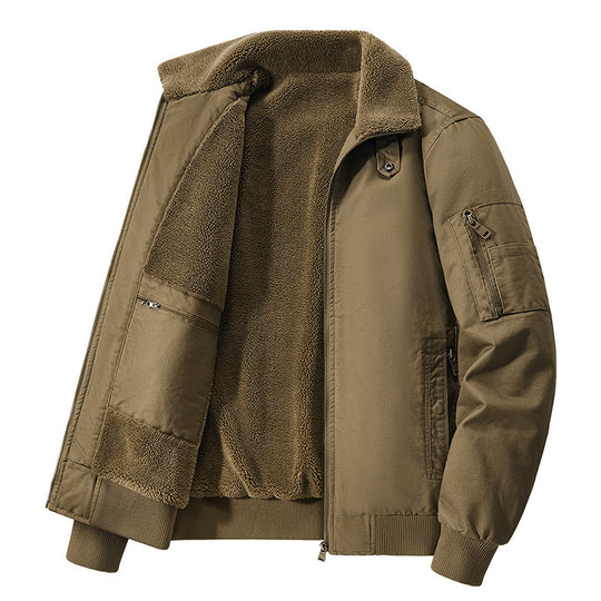 Men's  thermal sherpa-lined utility bomber jacket with inner zip stash pocket EB