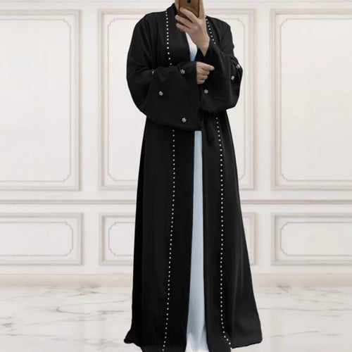 Damen Eleganter Kimono mit perlverzierten Details und weitem Schnitt EB