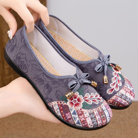 Damen Handbestickte Ballerinas EB