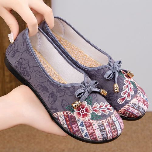Damen Handbestickte Ballerinas EB