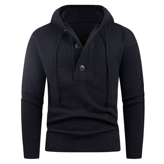 Herren modischer Kapuzenpullover mit Knopfdetail EB
