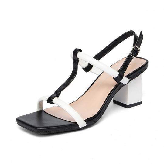 Damen Riemchen-Sandalen mit Blockabsatz und verstellbarem Riemen EB