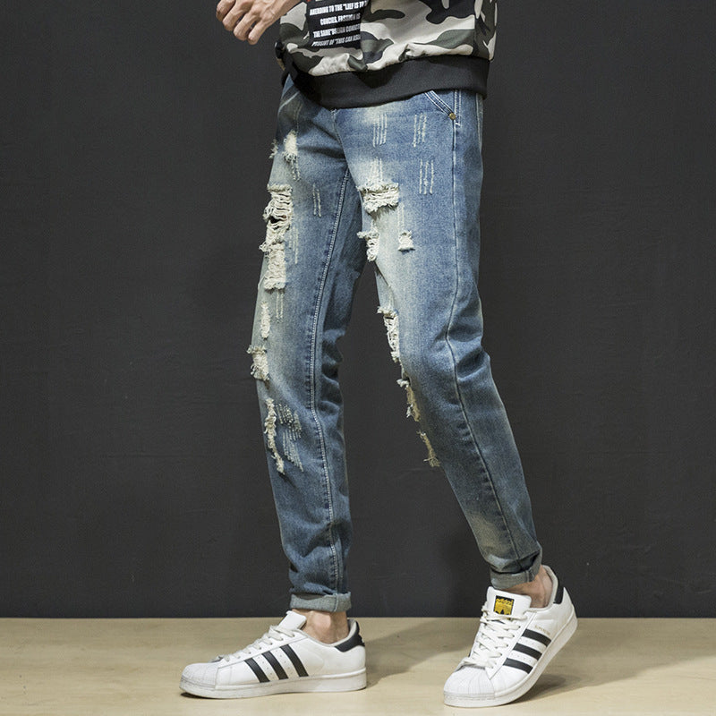 Herren Ripped Denim-Jeans im lässigen Urban-Style EB