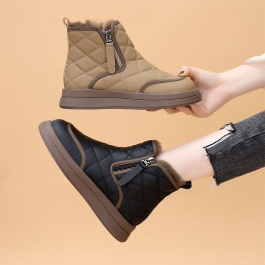 Damen gefütterte Winterboots mit strapazierfähigem Reißverschluss und warmem Innenfutter EB