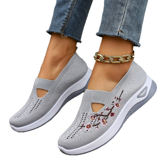 Damen Komfortable Webschuhe mit floralem Design EB