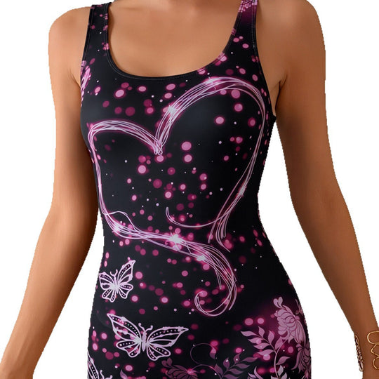 Damen Sportlicher Schwimmanzug mit modernem Druck EB