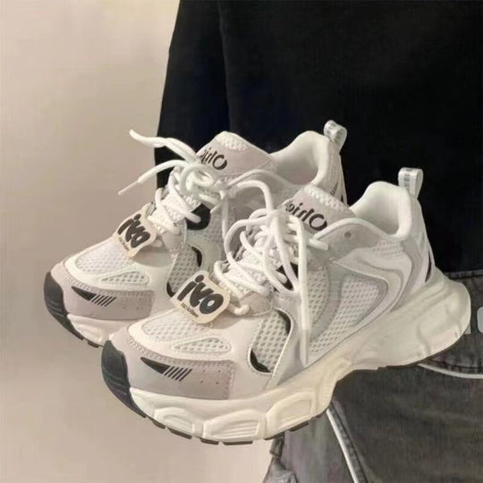 Damen Sportliche Sneakers mit atmungsaktivem Mesh-Obermaterial und gepolsterter Sohle EB