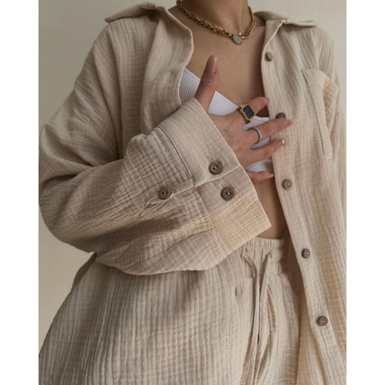 Damen modische und lässige Shirtjacke EB