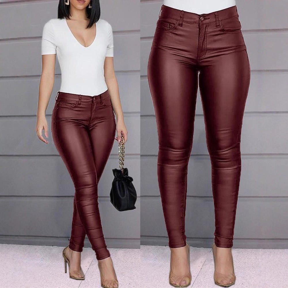Damen Hochwertige Kunstlederhose EB