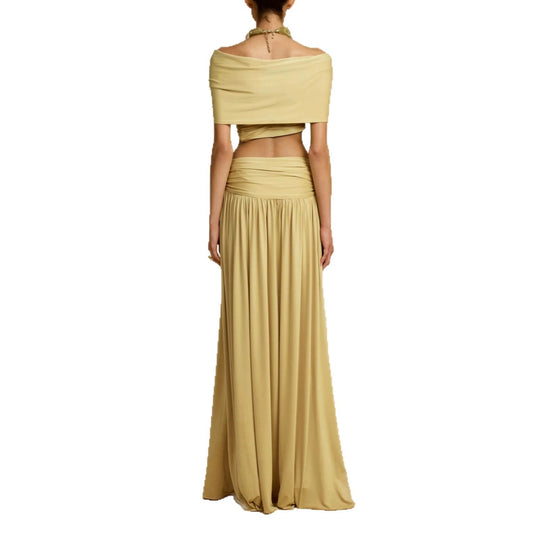 Damen Elegantes Maxikleid mit innovativem Knotted-Design EB