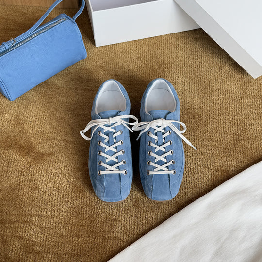 Damen sportliche Wildleder Sneakers im Retro-Design mit hervorragender Dämpfung EB