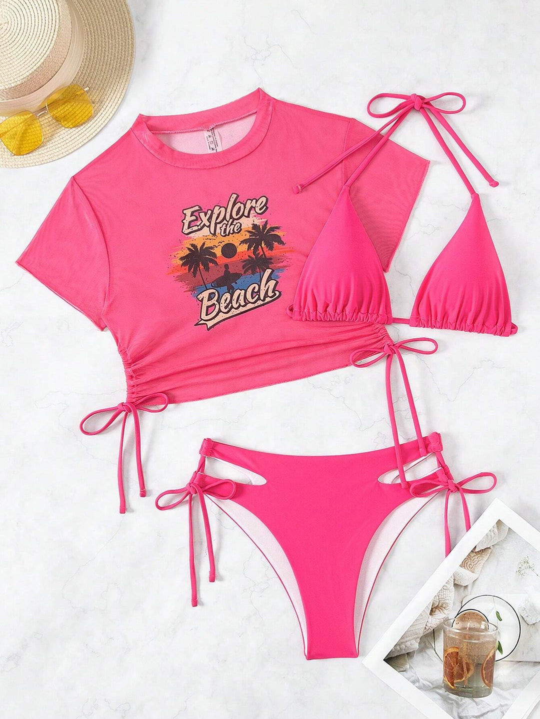 Damen Bikiniset mit modischem Crop-Top EB