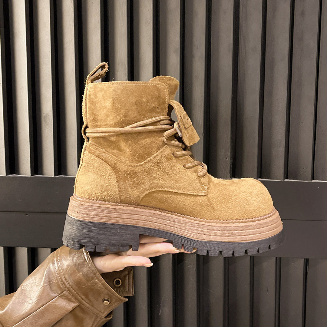 Damen robuste Winterboots mit authentischem Wildleder und stabiler Gummisohle EB