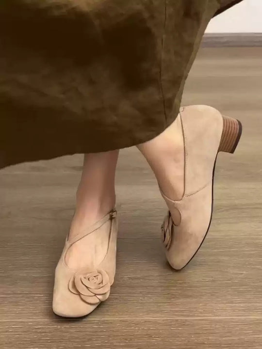 Damen elegante Ballerinas mit floralem Akzent und komfortablem Fußbett EB