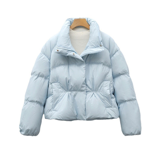 Damen modische gesteppte Kurzjacke mit hohem Kragen und praktischen Taschen EB