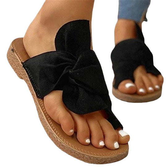 Damen Komfortable Sandalen mit dekorativem Knoten EB