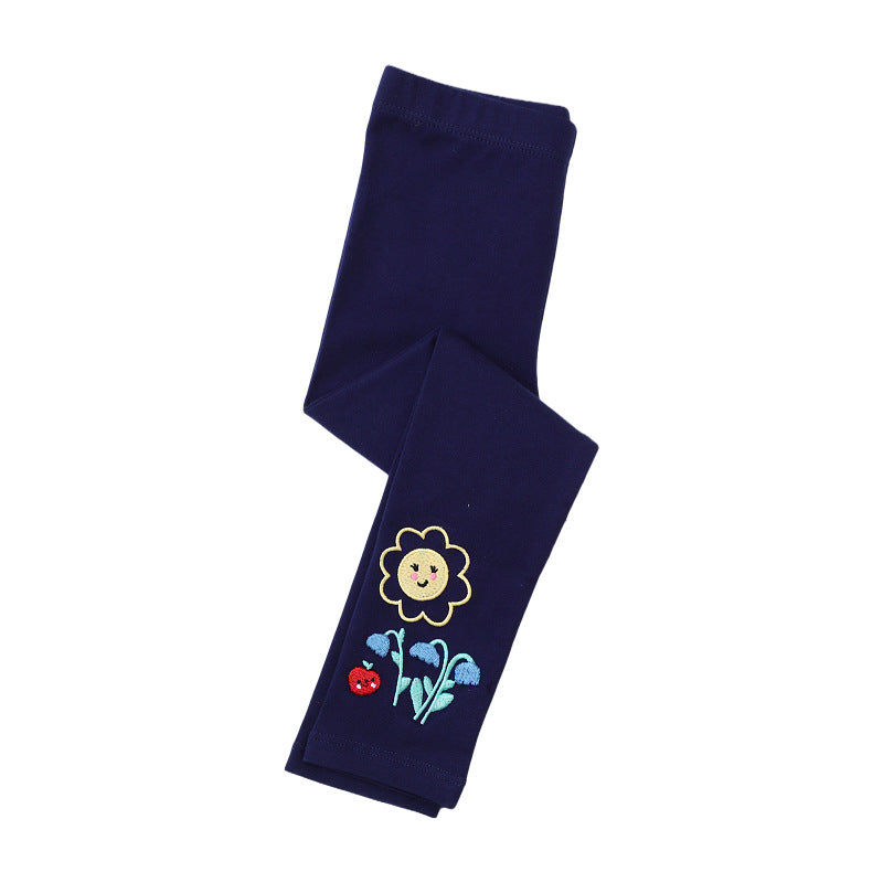 Mädchen Leggings mit verspielter Blumenapplikation EB