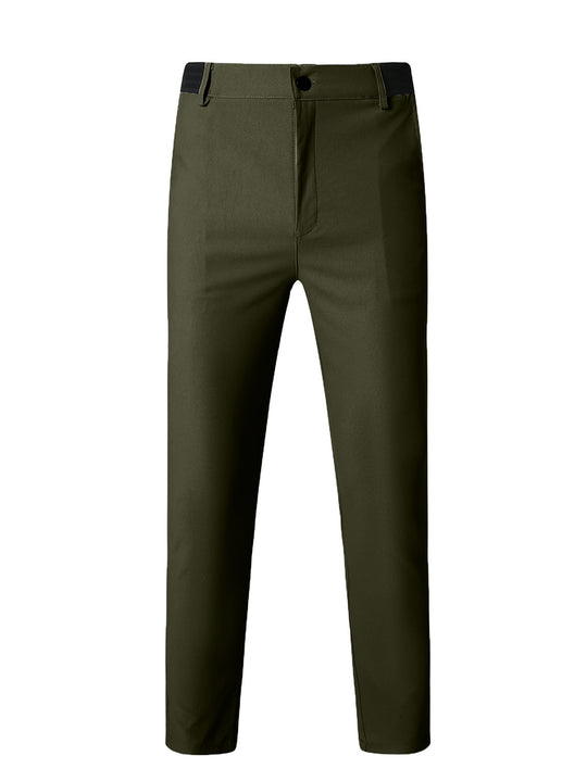 Herren elegante Slim-Fit Freizeithose mit elastischem Bund und klassischen Details EB