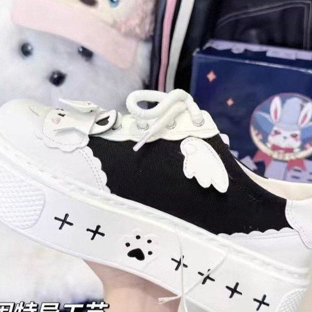 Damen Verspielte Sneakers mit niedlichem Tierdesign und bequemer Sohle EB