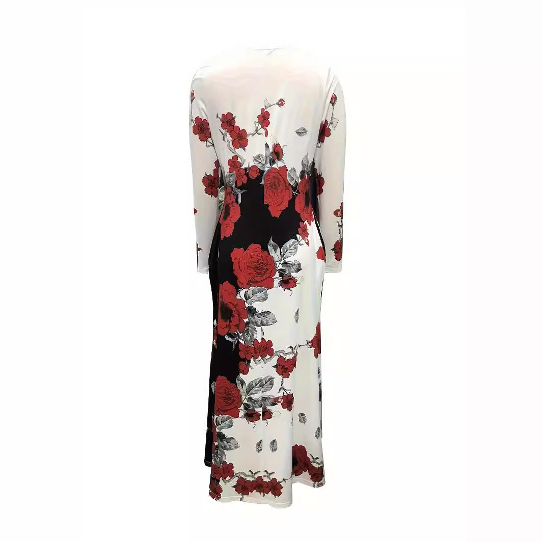 Damen Maxikleid mit floralem Design und praktischen Taschen EB