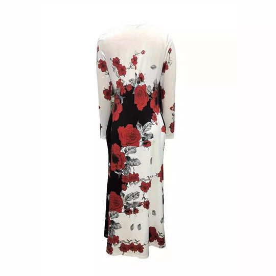Damen Maxikleid mit floralem Design und praktischen Taschen EB