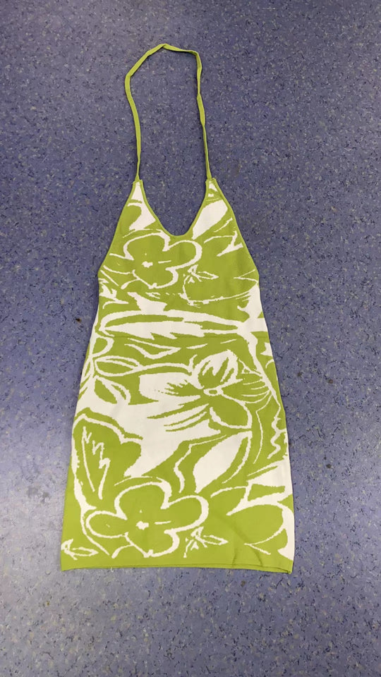 Damen trendiges Minikleid mit kreativem Grafikdruck EB