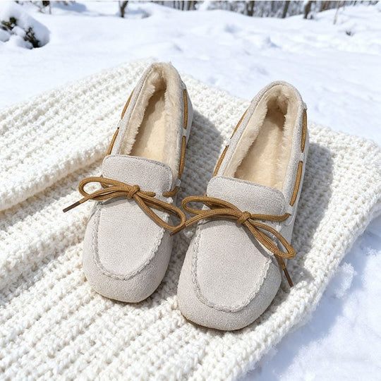 Damen Mokassins mit warmem Futter und eleganter Schnürung EB