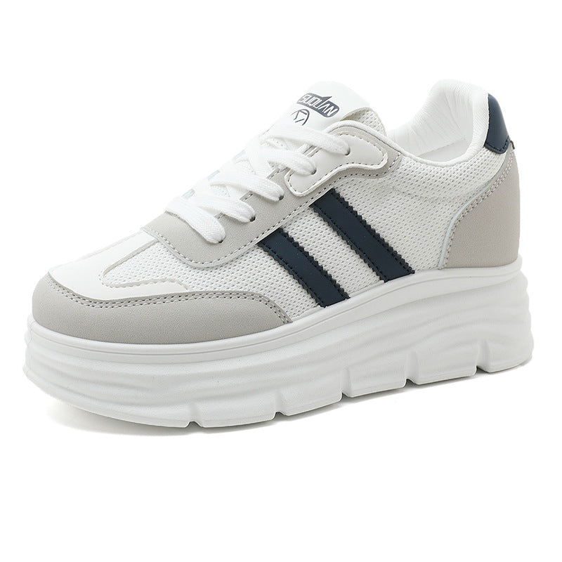 Damen Plateau Sneakers mit atmungsaktivem Mesh-Obermaterial und dämpfender Sohle EB