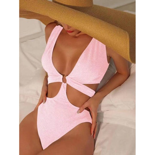 Damen Cut-Out Badeanzug mit elegantem Wickeldetail EB