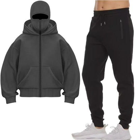Herren Jogginganzug mit hochgeschlossener Kapuze und praktischen Reißverschlusstaschen EB