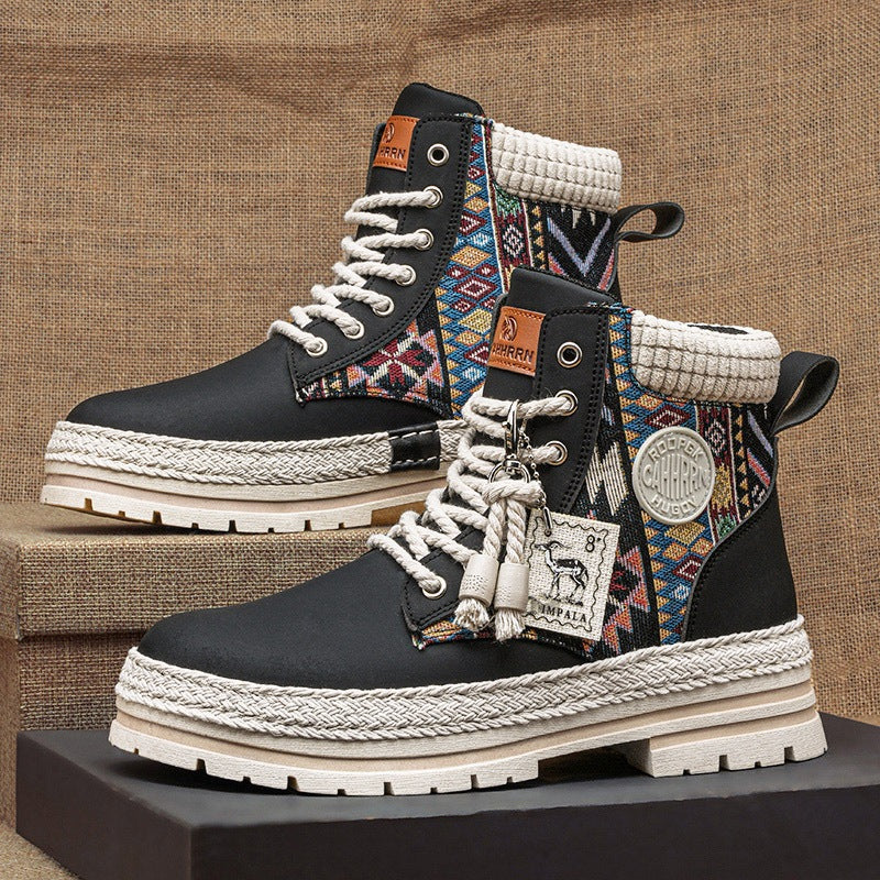 Damen Hochwertige Winterschuhe mit modischem Ethno-Design und robustem Profil EB
