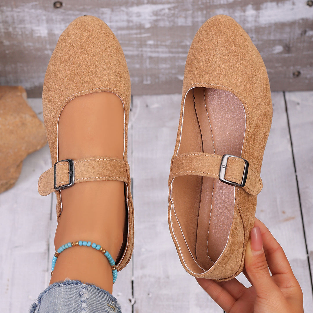 Damen Ballerinas mit verstellbarem Riemen und elegantem Design EB