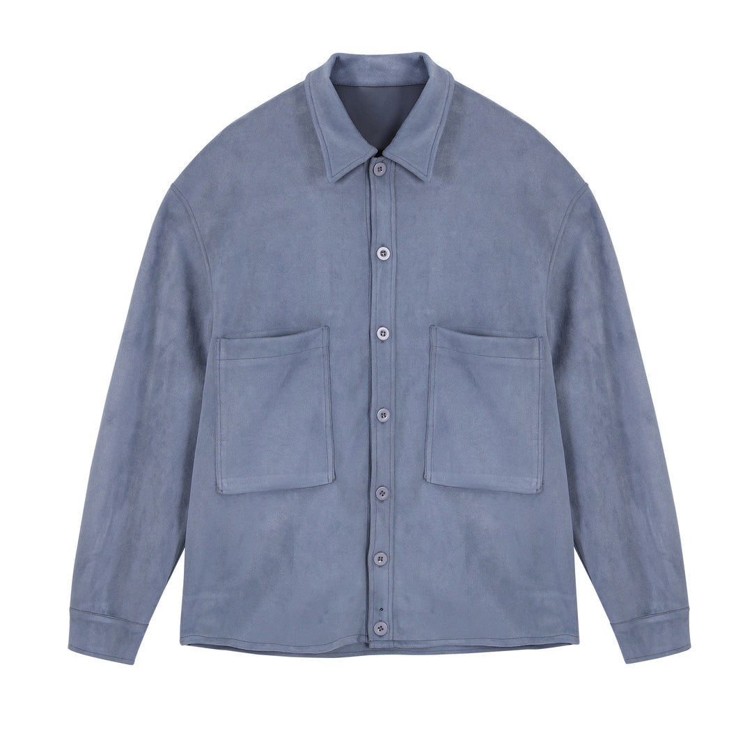 Damen lässige Overlay-Jacke mit praktischen Taschen und modernem Kragen EB