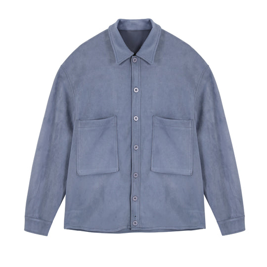 Damen lässige Overlay-Jacke mit praktischen Taschen und modernem Kragen EB