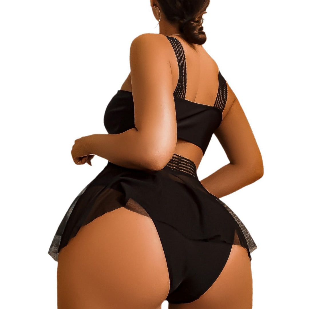 Damen Bikini-Set mit eleganter Chiffon-Rock-Detail EB