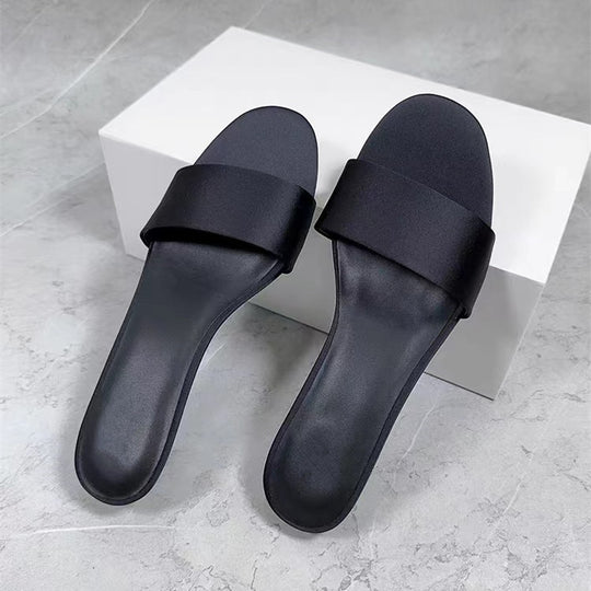 Damen Bequeme Slides mit breitem Riemendesign EB