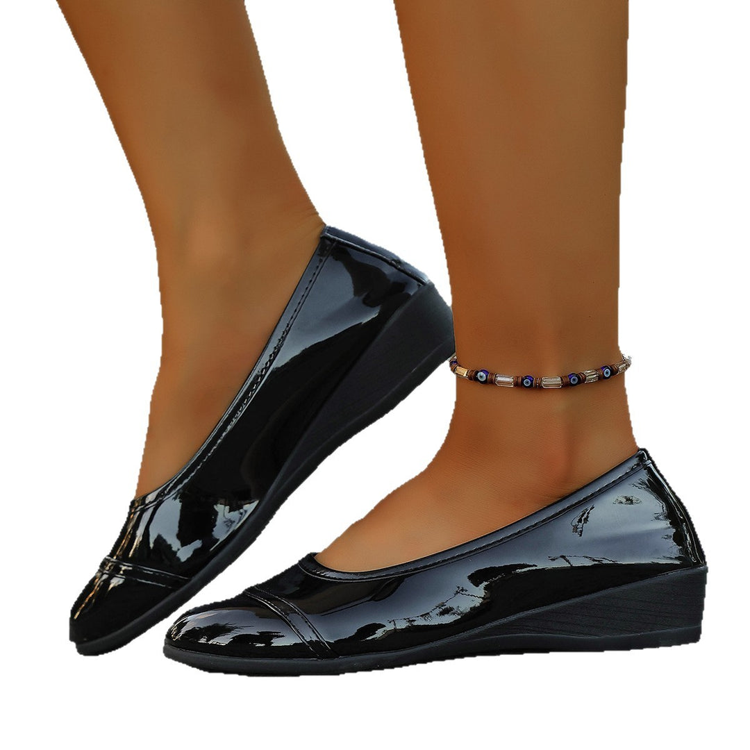 Damen Elegante Ballerinas mit komfortablem Fußbett und glänzender Oberfläche EB