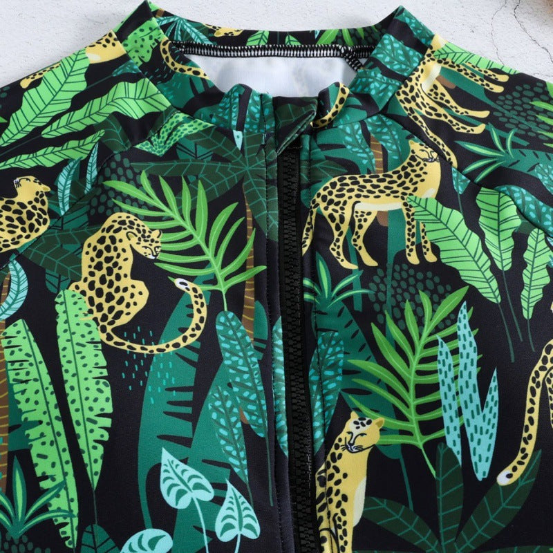 Damen Langarm-Schwimmanzug mit modischem Tiermotiv EB