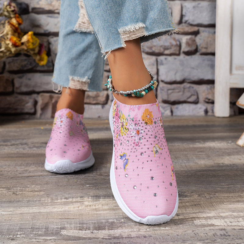 Schmetterlingsdruck Slip-On Schuhe EB