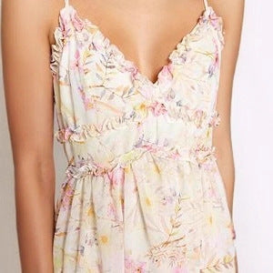 Damen Maxikleid mit floralen Mustern und fließendem Schnitt EB