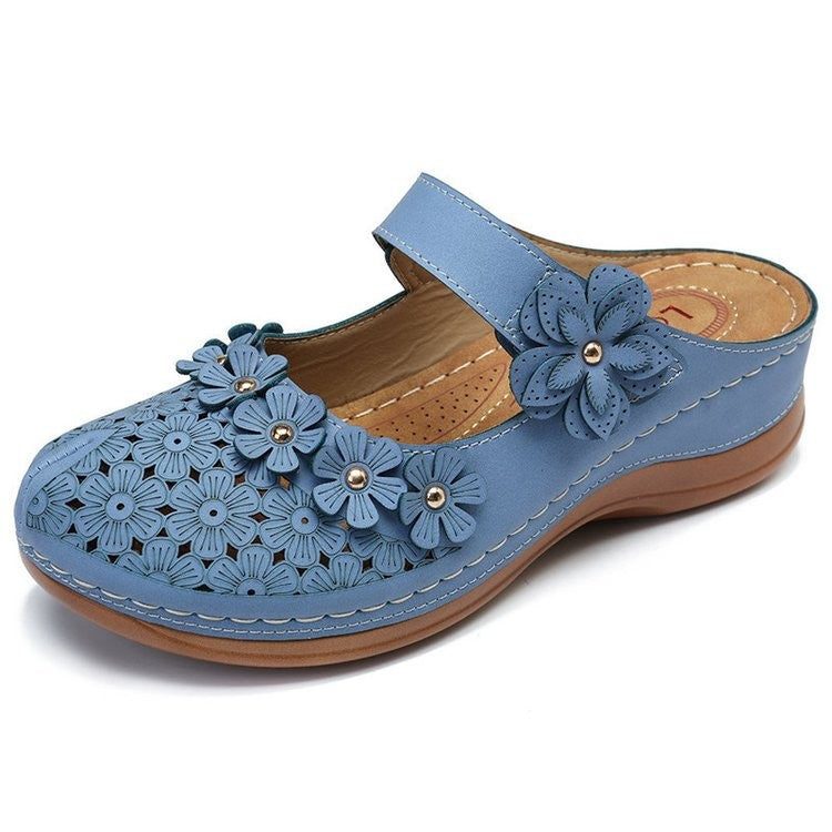 Damen Komfortable Clogs mit floralem Dekor EB