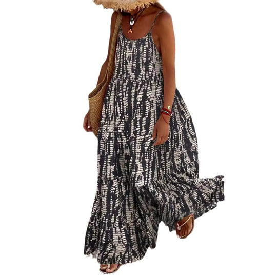 Damen Maxikleid mit elegantem Schnitt und fließendem Stoff EB