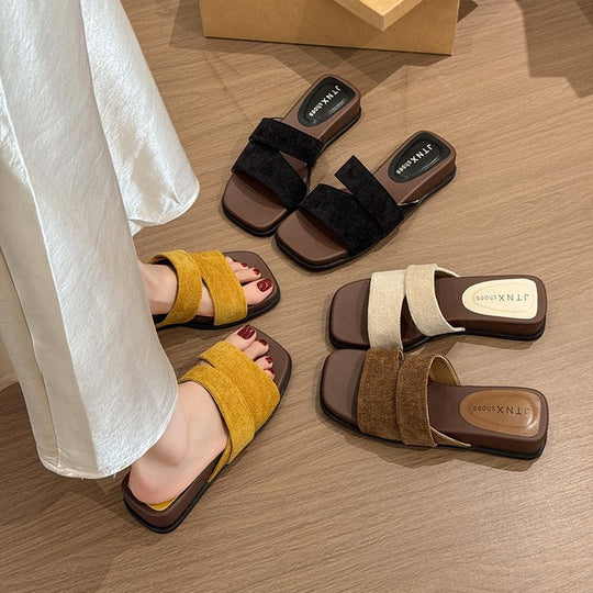 Damen Bequeme Strandpantoletten mit stilvollem Design und rutschfester Sohle EB